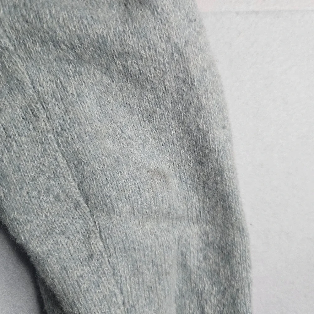 APC Rue Madame Paris Wool Cotton Crewneck Sweater Light Blue Puff Shoulder Small